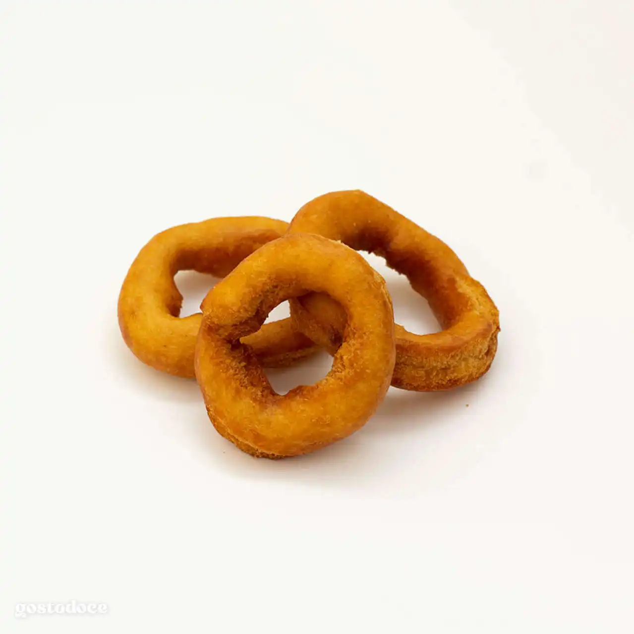 3 Biscoitos fritos em forma de argolas